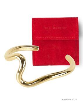 Stainless Steel Gold Plated Cuff Bracelet Minimalist Stackable Waterproof
